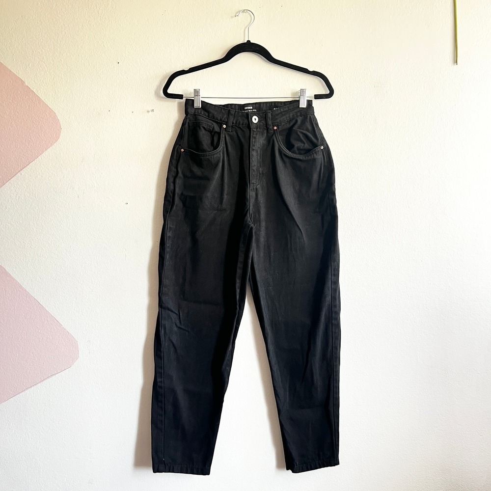 Cotton:On Women's Slouch Mom Jeans Black Size 4 Tapered Leg High Rise